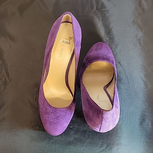 NINE WEST SUEDE ROUND TOE SLIP-ON WOMEN"S HIGH HEEL STILETTOS PUMP SHOES - Picture 5 of 16